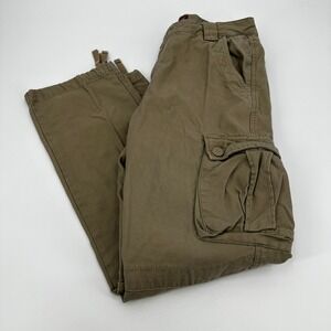 Matchstick Mens Cargo Pants Khaki Brown Cotton Tactical Workwear Size 34 XL Gorp